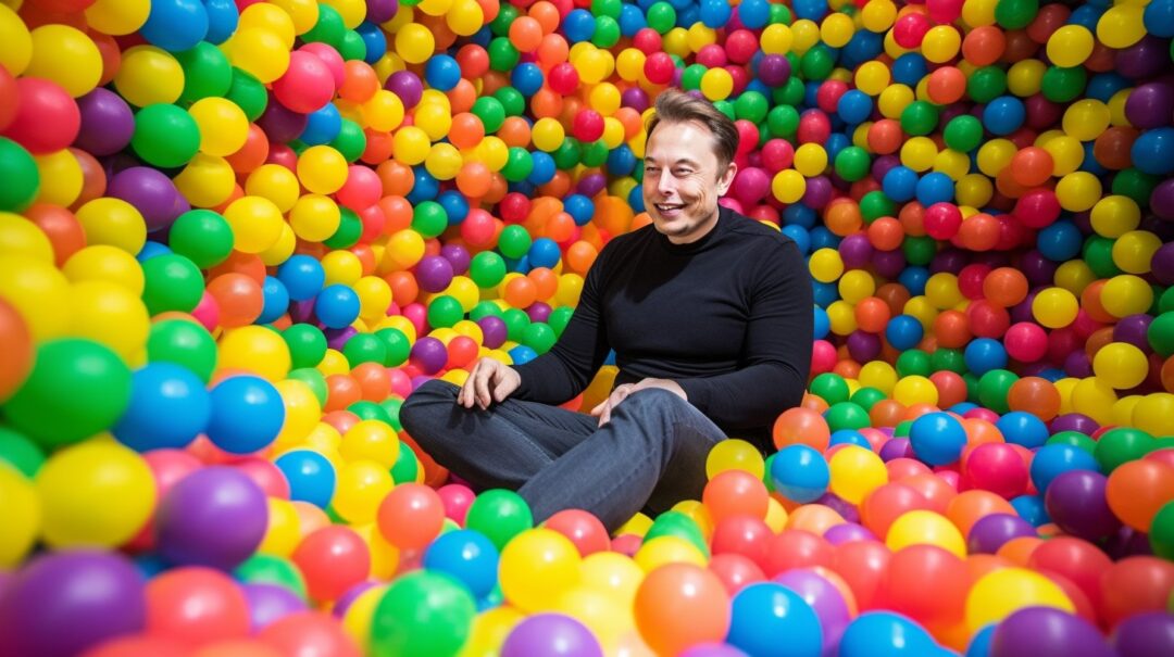 world leaders and businessmen playing in a ball pit