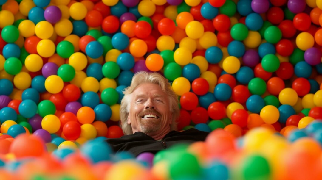 world leaders and businessmen playing in a ball pit