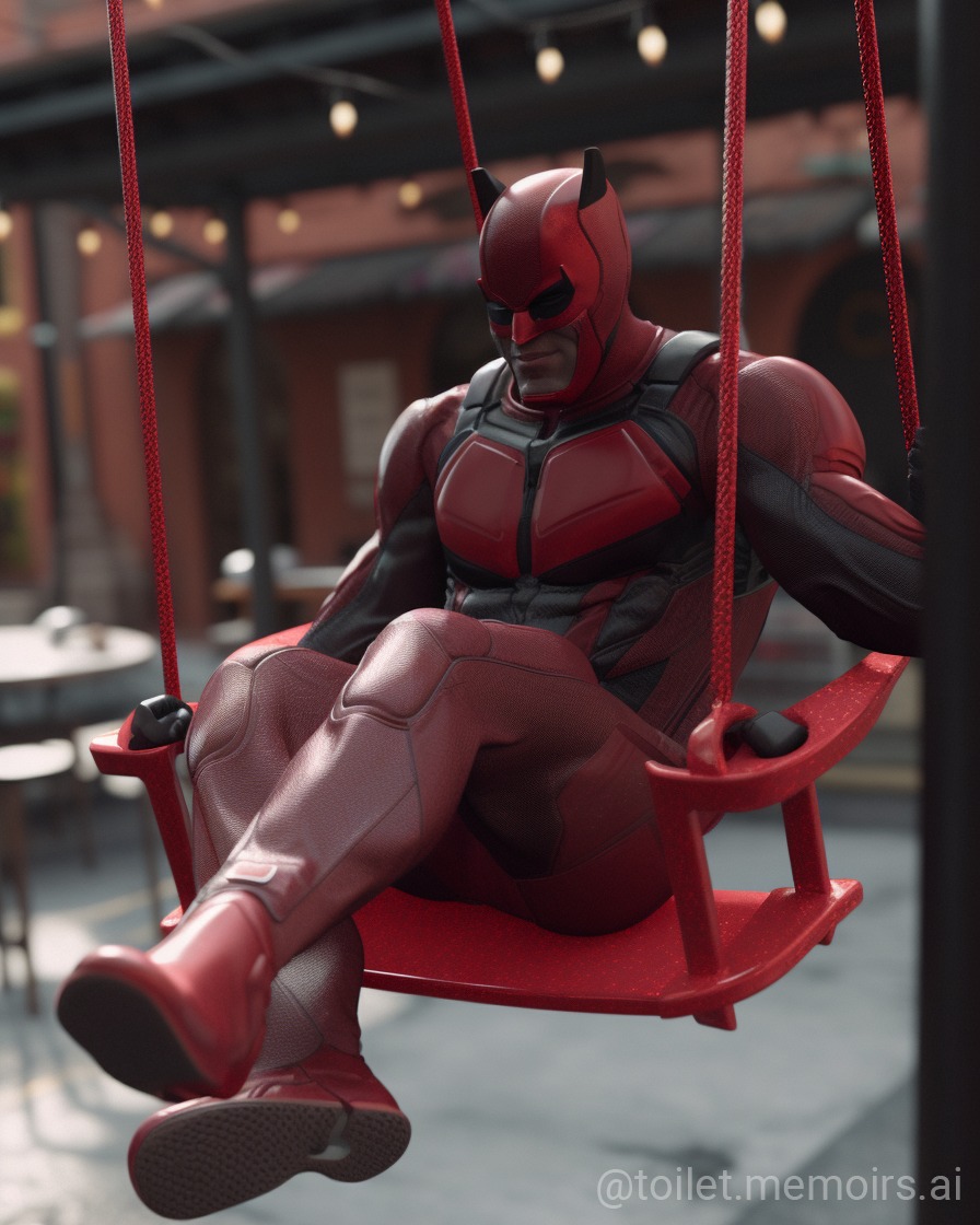 Marvels sitting on swings